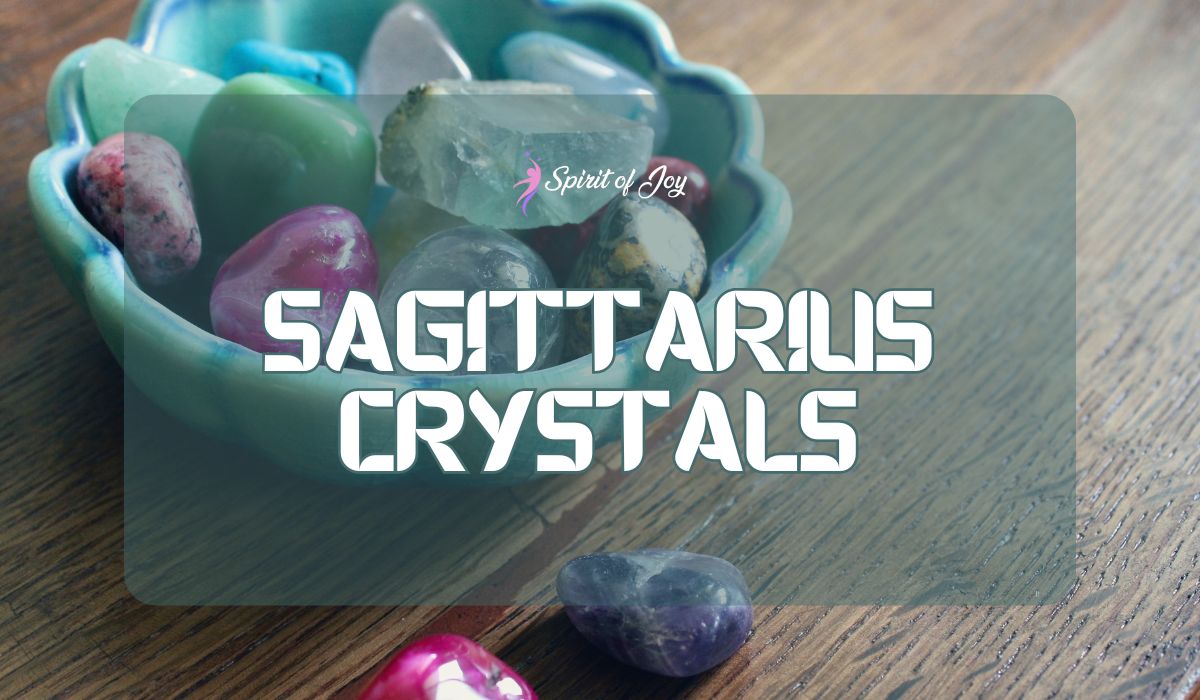 Sagittarius Crystals - crystals associated with the Sagittarius zodiac sign on a bowl put on a table